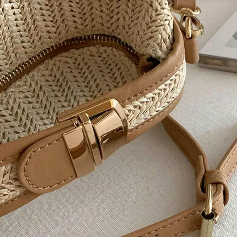 Bolso cruzado tejido/ Beige