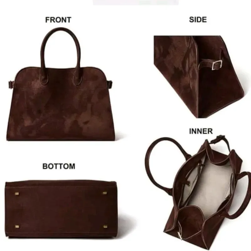 Bolso tote gamuza/ Marrón 