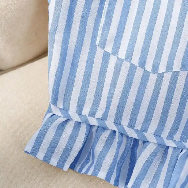 Camisa Crop Rayas Volante