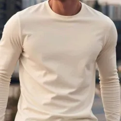 Camiseta casual de manga larga/Albaricoque 