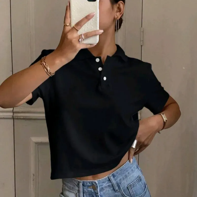 Camiseta Polo de punto/ Negro