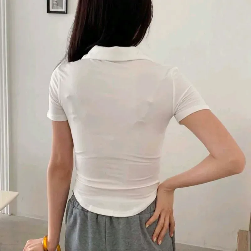 Camiseta Polo liso/ Blanco