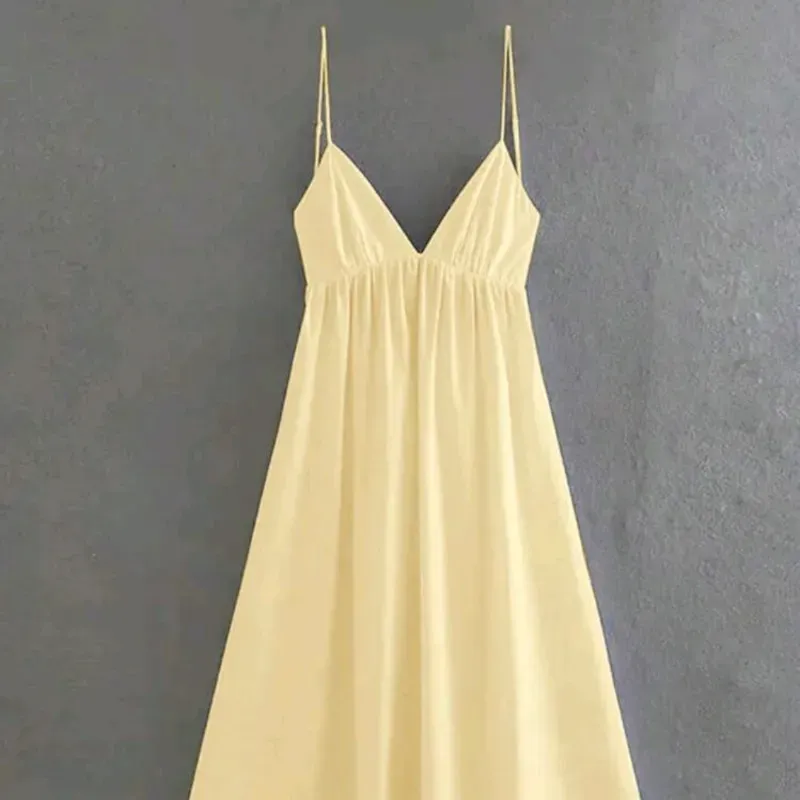 Cévolei Maxi vestido/ Amarillo pastel