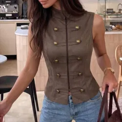 Chaleco Ante Militar Café