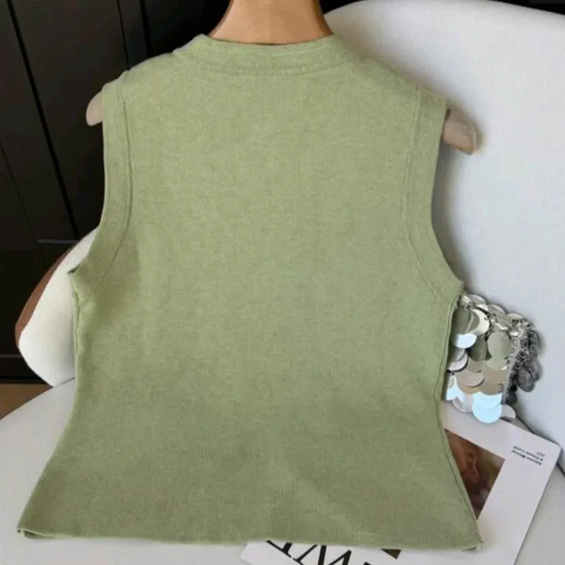 Chaleco Top Tejido Estilo Militar