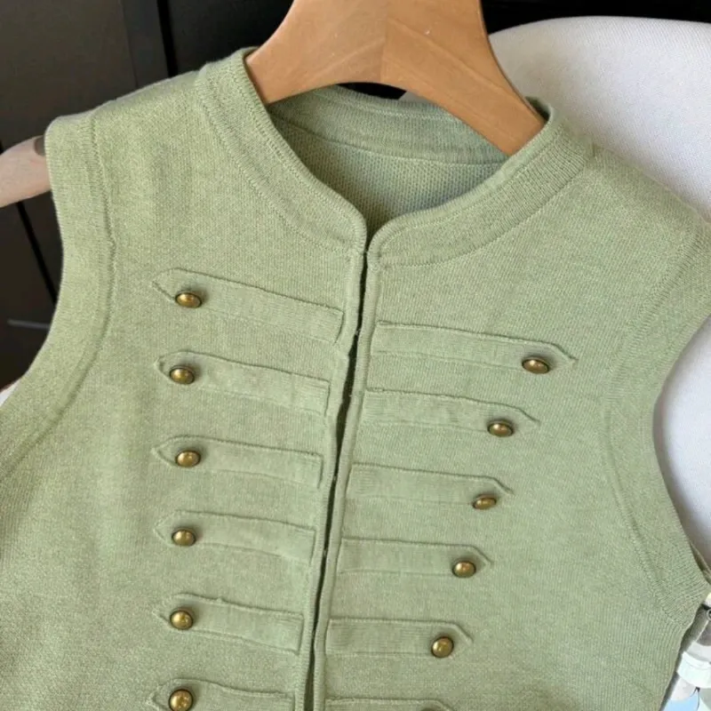 Chaleco Top Tejido Estilo Militar