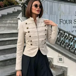 Chaqueta Militar Beige