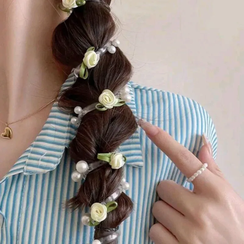 Coletero trenzado/Rosa y Blanco