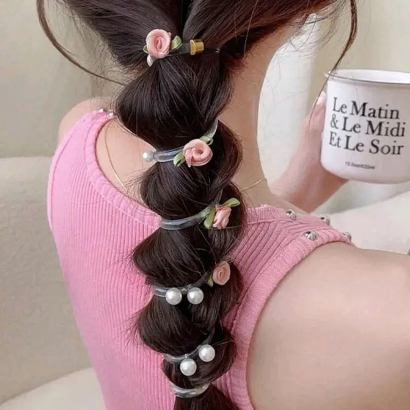 Coletero trenzado/Rosa y Blanco