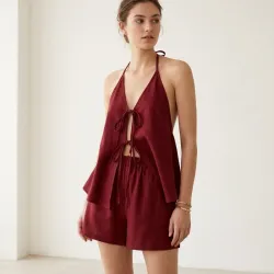 Conjunto Bordeaux Halter