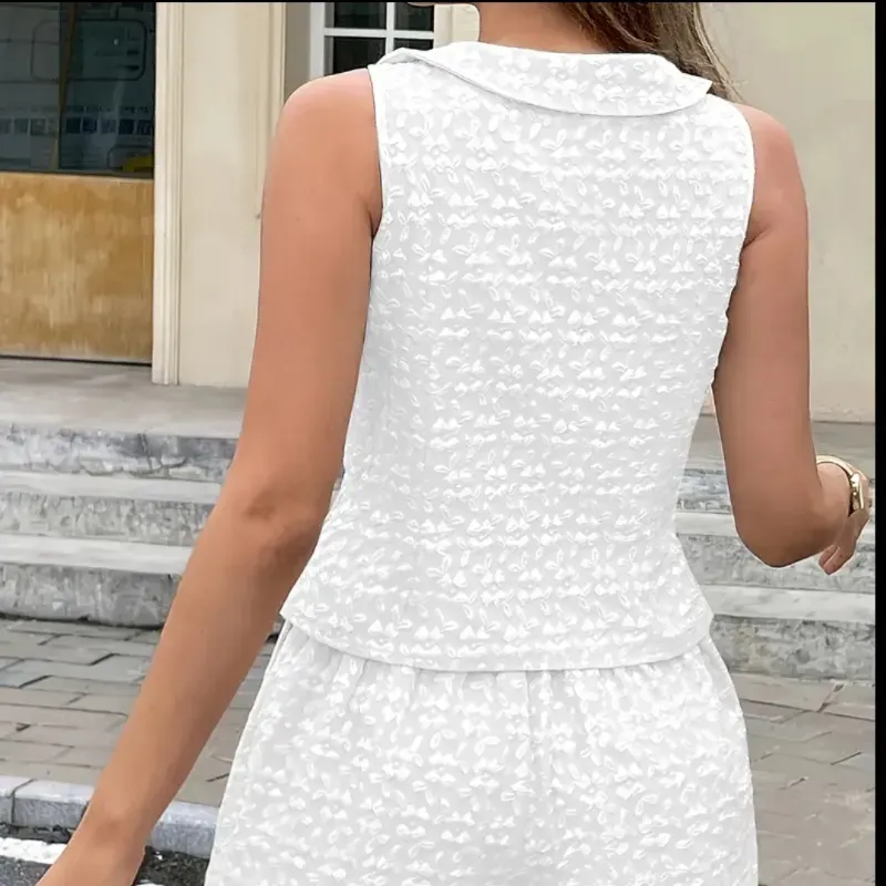 Conjunto cjaleco-short/ Blanco