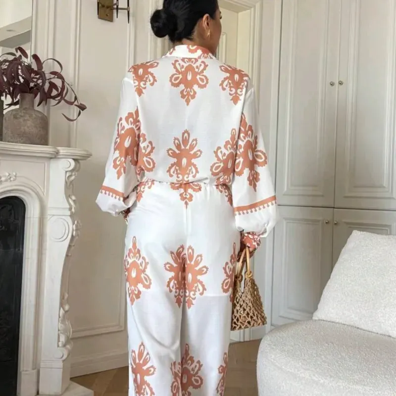 Conjunto estampado manga farol