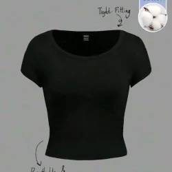 Crop Negro Cotton Fit