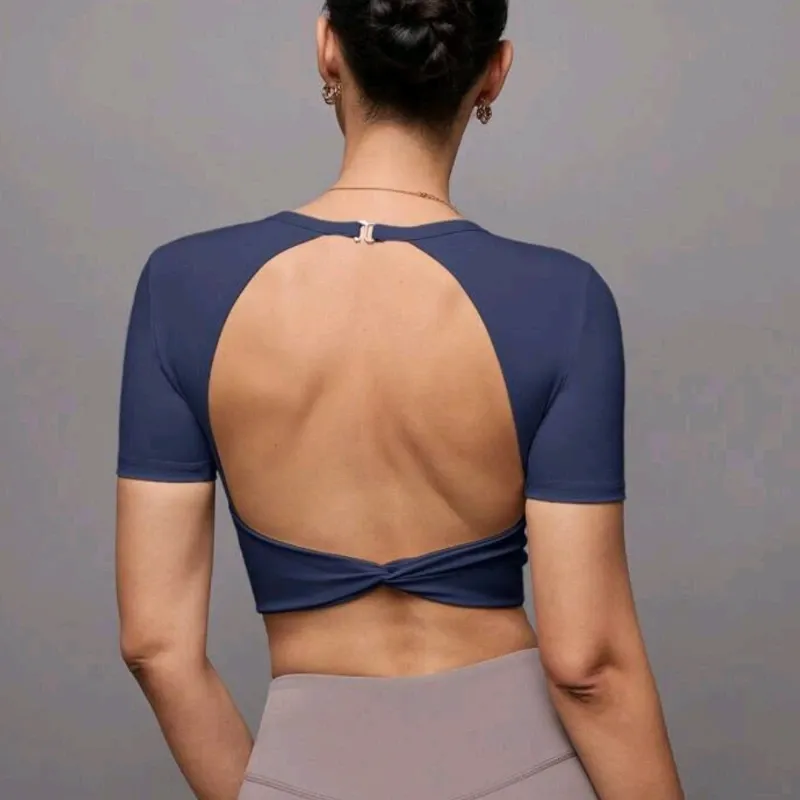 Crop Top  Activine "Open Back"/Azul Marino