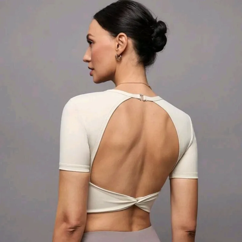 Crop Top Activine "Open Back"/ Beis