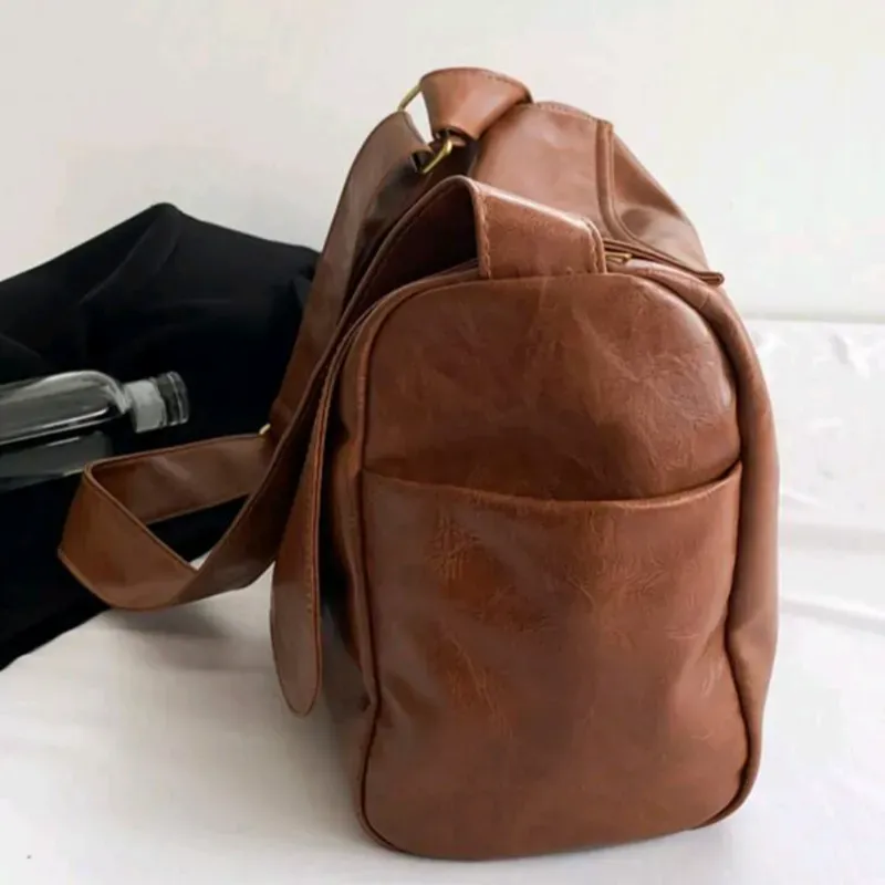 Dedoo Bolso cruzado de cuero vintage/Marrón