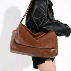 Dedoo Bolso cruzado de cuero vintage/Marrón