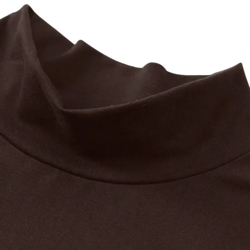 EARO-Vestido Maxi mangas largas/Marrón 