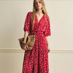Êcloséra Vestido/mangas de pétalos