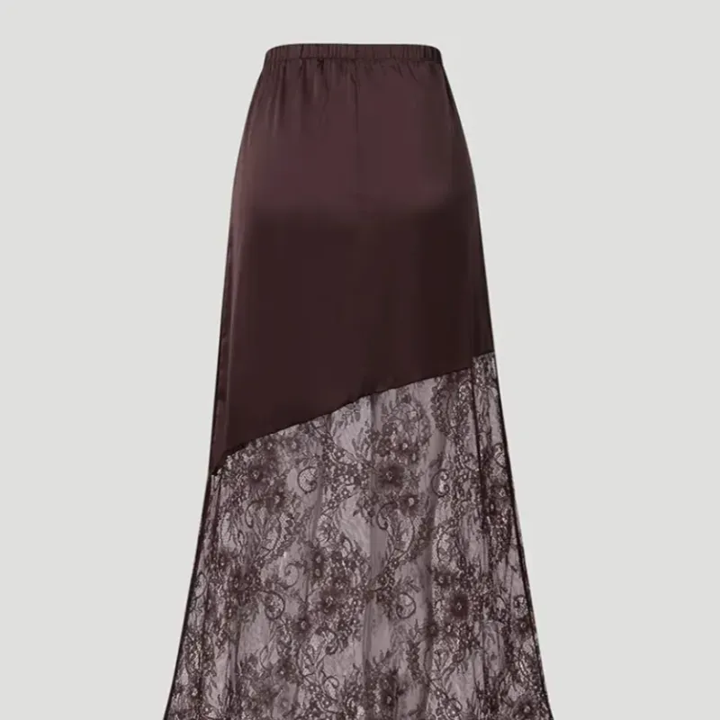 Falda Lencera asimétrica/Marrón Rojizo