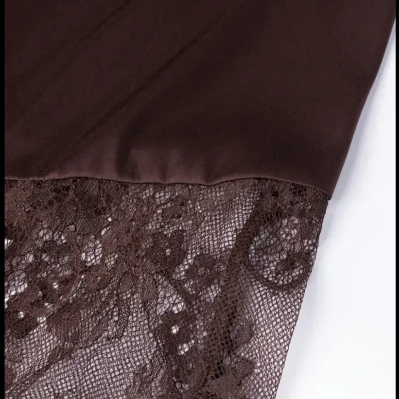 Falda Lencera asimétrica/Marrón Rojizo