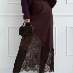 Falda Lencera asimétrica/Marrón Rojizo