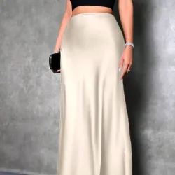 Glamine Falda de satén/Beige 