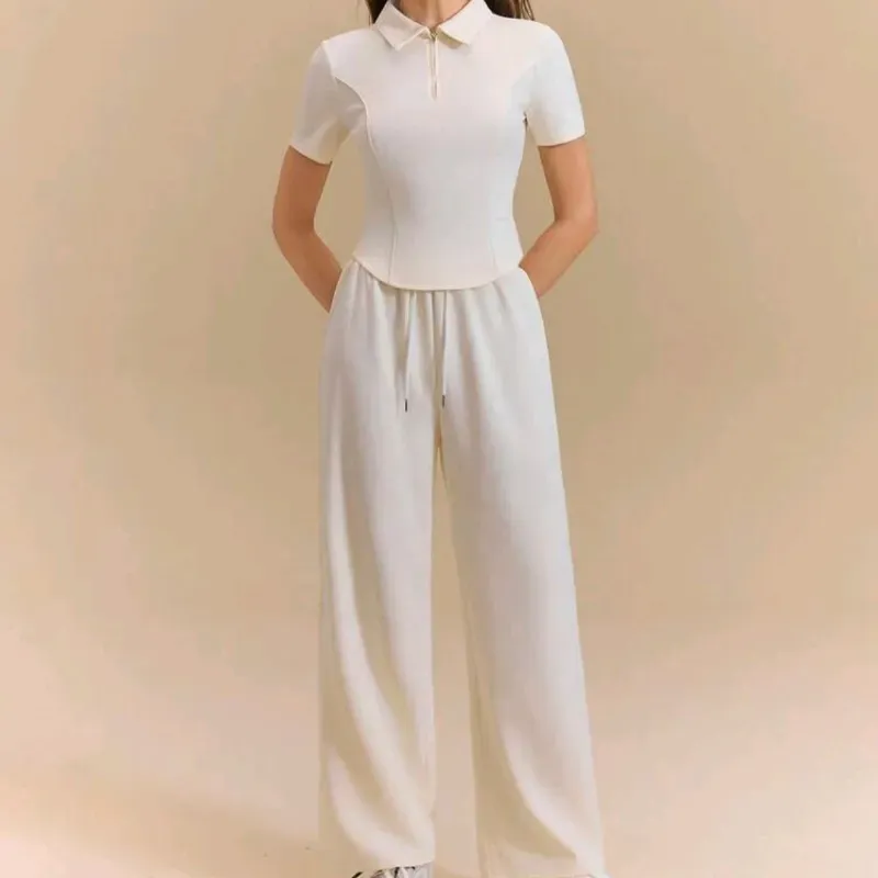 Hanewo Conjunto camisa polo/ pantalón recto