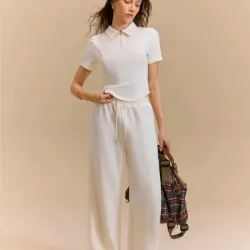 Hanewo Conjunto camisa polo/ pantalón recto