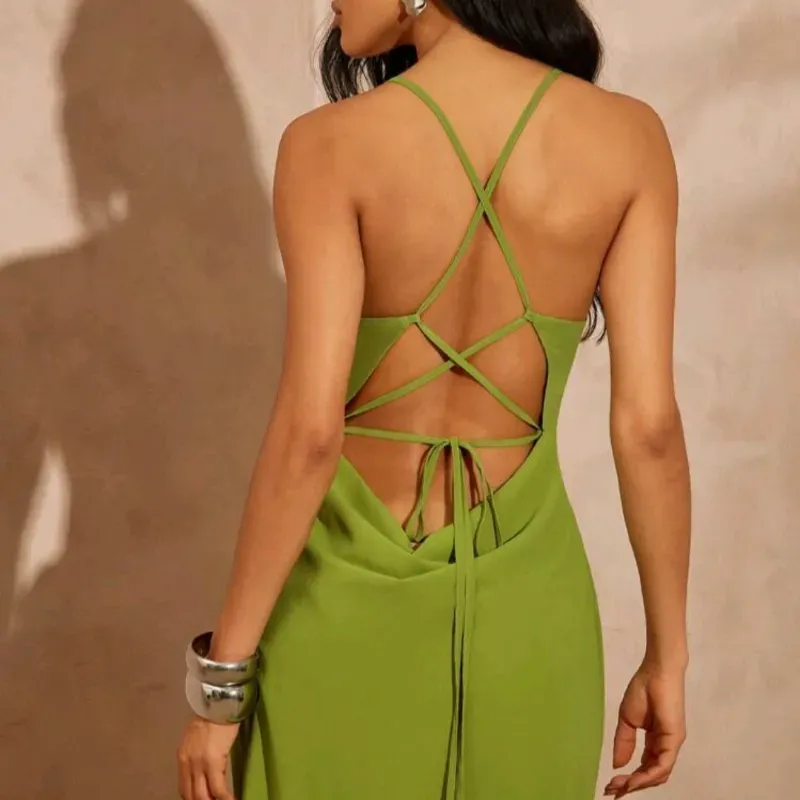 Haute Vestido maxi/Verde oliva