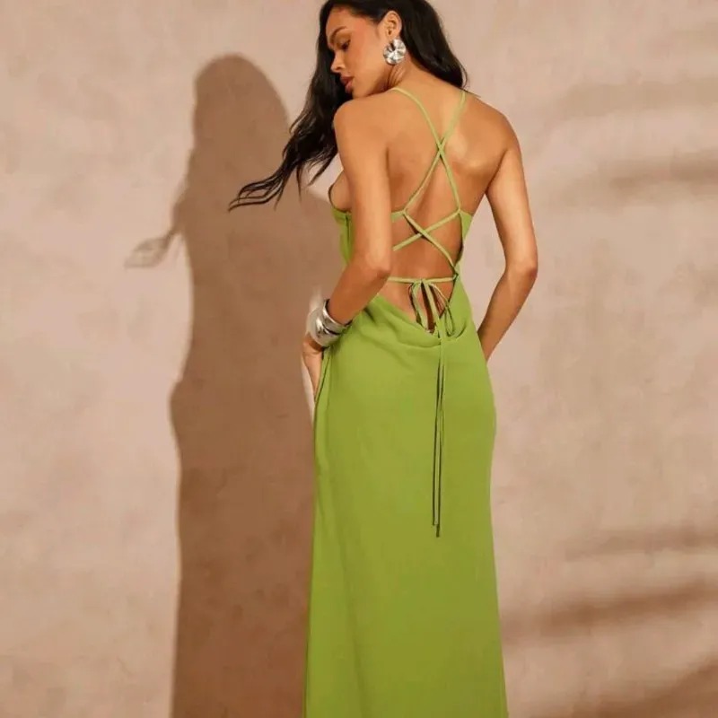 Haute Vestido maxi/Verde oliva