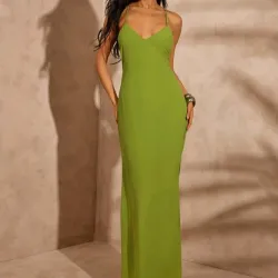 Haute Vestido maxi/Verde oliva