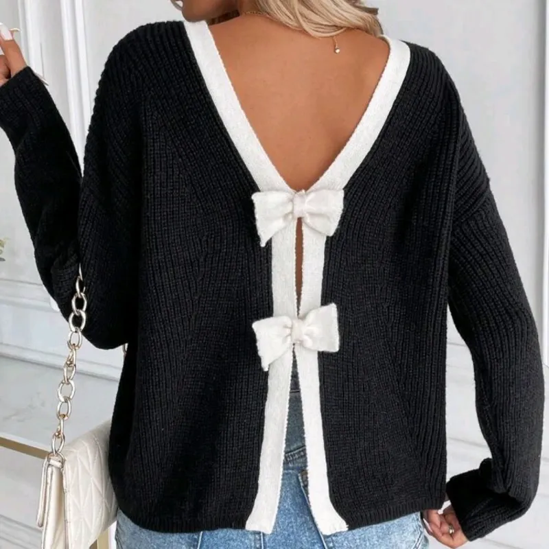 Jersey Noir Bow Accent