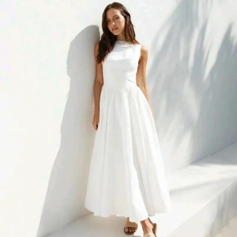 Maxi Vestido bohemio/ Blanco