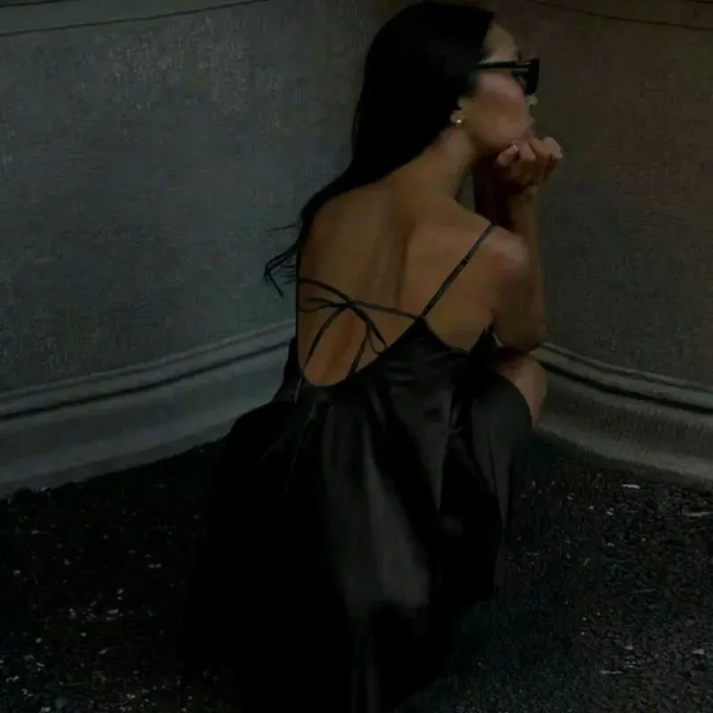 Mini vestido Satén/ Negro 