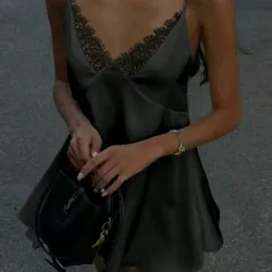 Mini vestido Satén/ Negro 