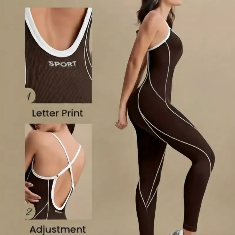 Mono deportivo yoga/ Café  Marrón 