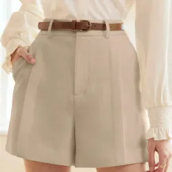 MOTF PREMIUM Short con cinto/ Beige