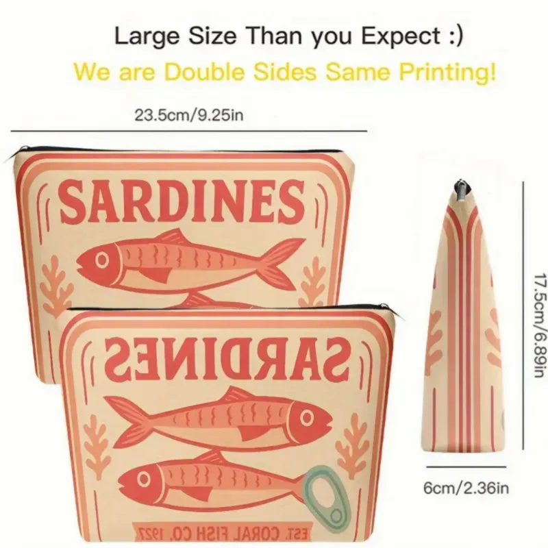 Neceser con Diseño Vintage de Sardinas