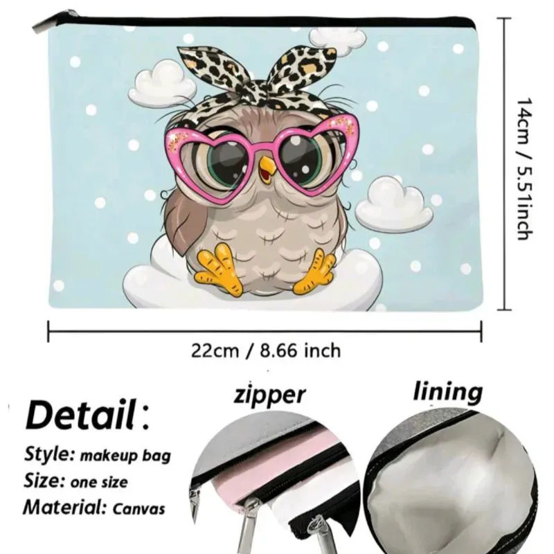 Organizador de cosméticos/estampado de búho