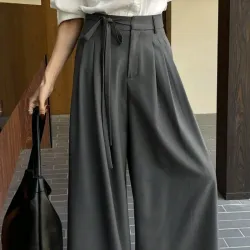 Palazzo plisado con cordon/ Gris