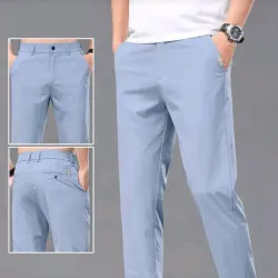 Pantalón recto/Neblina azul