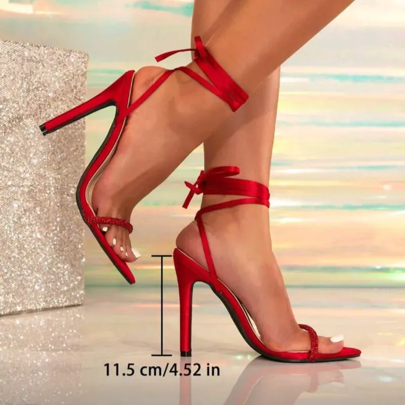 Sandalias de cordones altas/Rojo