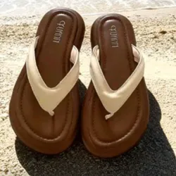 Sandalias playera/Blanco brillante