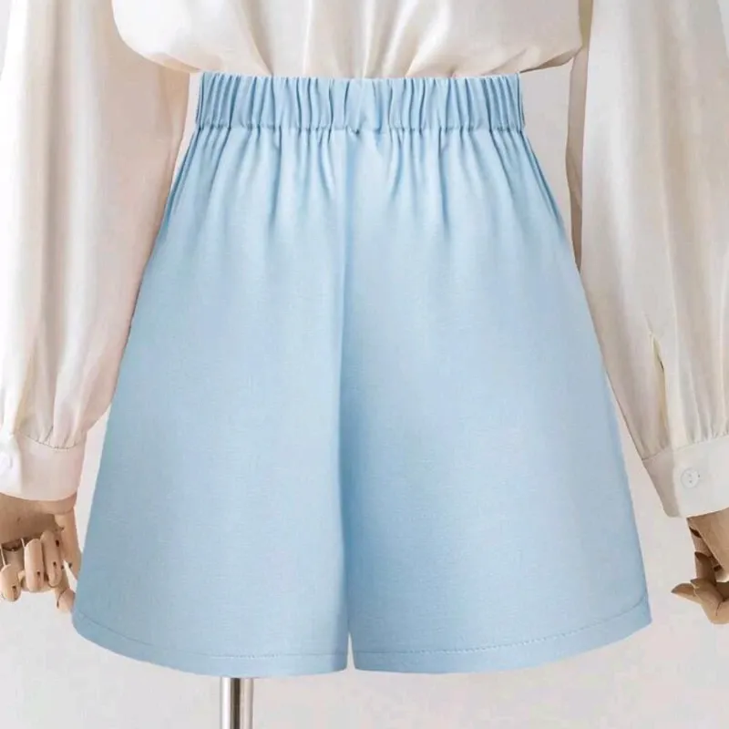 Short Tableado Azul Claro