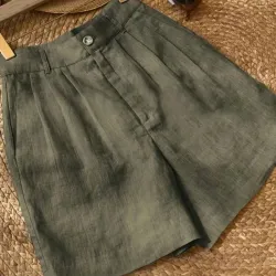 Short tipo lino/ Verde olivo