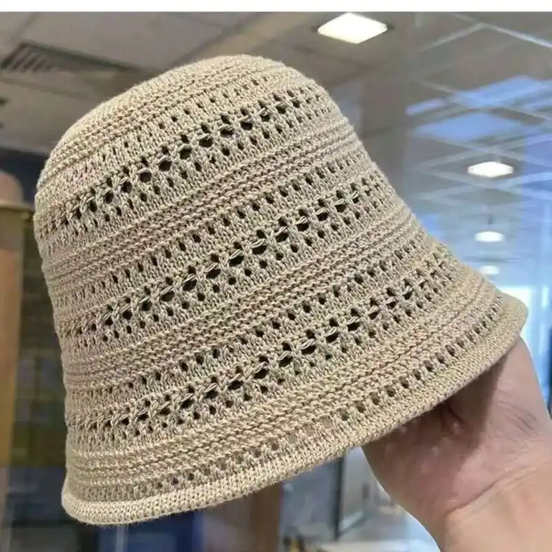 Sombrero de cubo de malla/Beige