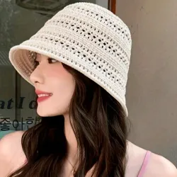 Sombrero de cubo de malla/Beige