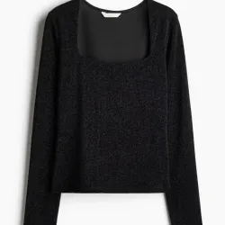 Top de manga larga en punto/H&M 