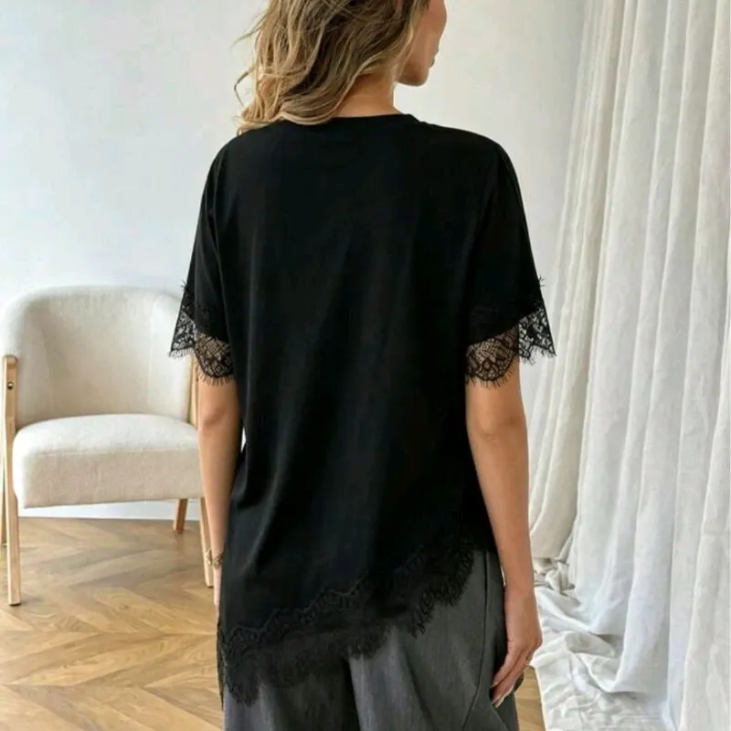 Top Noir Chic Asimetrico